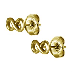 Boucles d'oreilles plaquées or 24k avec des signes d'infini