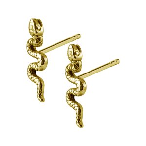 Boucles d'oreilles plaquées or 24k avec des serpents