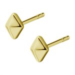 24k gold plated diamond pyramid earstuds