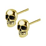 Boucles d'oreilles plaquées or 24k avec des têtes de mort