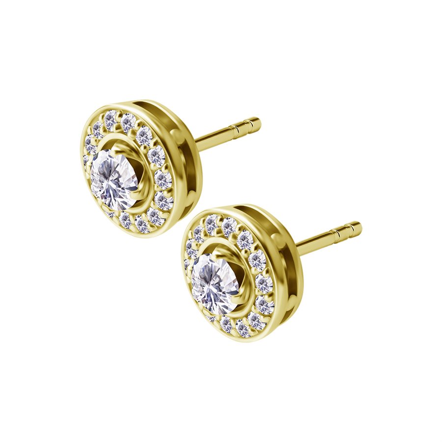 Boucle d'oreilles plaquées or 24k avec des pierres