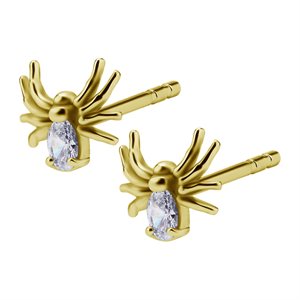 Boucles d'oreilles plaquées or 24k avec des araignées