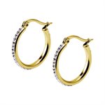 24k gold plated jewelled hoop earrings