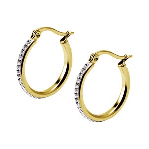 Boucles d'oreilles plaquées or 24k avec pierres