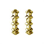 24k gold plated hoop earrings with pyramids and spikes