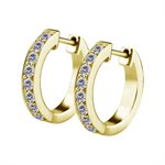 24k gold plated jewelled hoop earrings