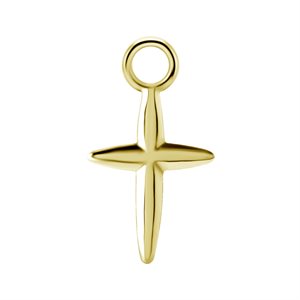 18k gold plated CoCr cross charm for clicker