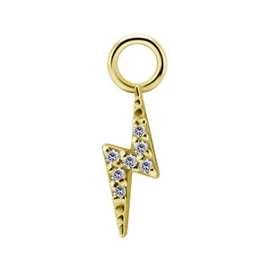 18k gold plated CoCr jewelled flash charm for clicker