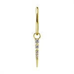 18k gold plated CoCr jewelled spike charm for clicker