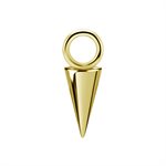 18k gold plated CoCr 7mm spike charm for clicker