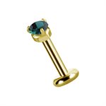 18k gold plated CoCr internal attachment set with nano gem