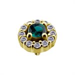 18k gold plated CoCr internal round att. set with nano gem