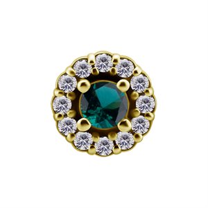 18k gold plated CoCr internal round att. set with nano gem