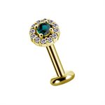 18k gold plated CoCr internal round att. set with nano gem