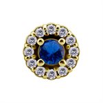 18k gold plated CoCr internal round att. set with nano gem