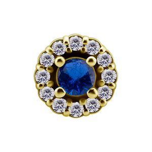 18k gold plated CoCr internal round att. set with nano gem