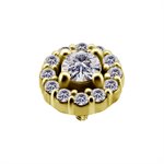 18k gold plated CoCr internal round jewelled attachment