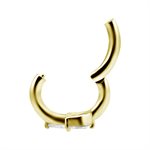 18k gold plated CoCr hinged belly clicker ring with marquise