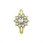 Anneau de nombril clicker en CoCr plaqué or 18k avec fleur