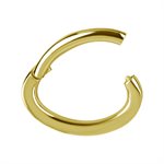 18k gold plated CoCr oval belly clicker with square profile