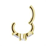 Anneau de nombril clicker en CoCr plaqué or18k avec marquise