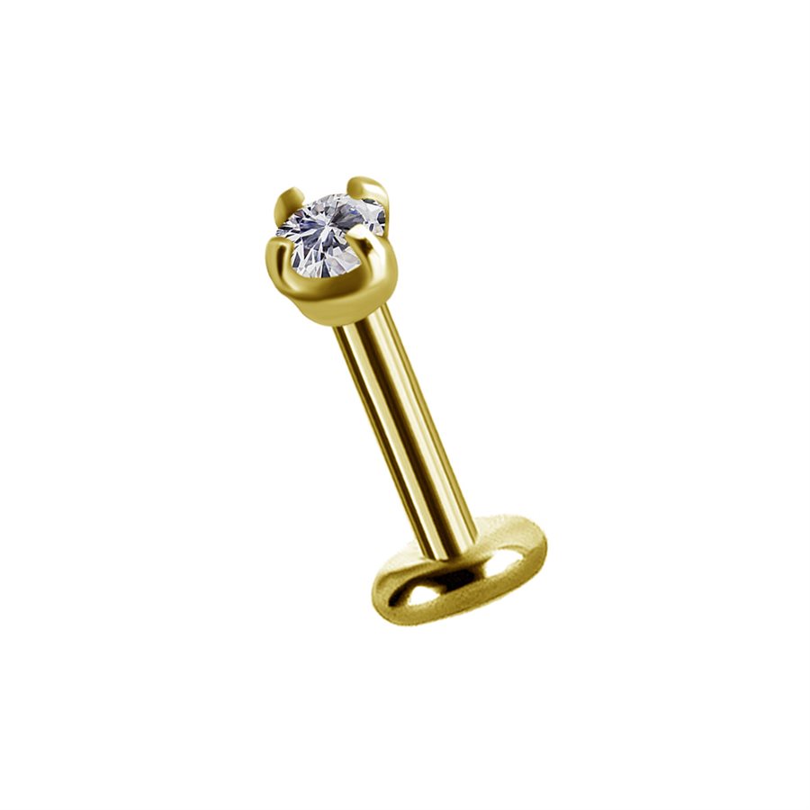 18k gold plated CoCr internal threadless jewelled attachment