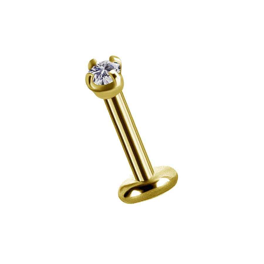 18k gold plated CoCr internal threadless jewelled attachment