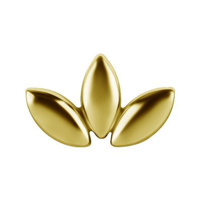 18k gold plated CoCr threadless three petals attachment