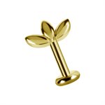 18k gold plated CoCr threadless three petals attachment