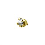 24k gold plated internal attachment with prong setting stone