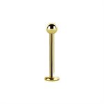 Labret interne en titanium plaqué or 24k avec une boule