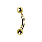 24k gold plated titanium internal curved barbell