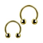 24k gold plated titanium internal circular barbell