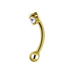 24k gold plated titanium internal banana w. premium zirconia