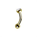 24k gold plated titanium internal banana w. premium zirconia