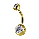 24k gold plated titanium internal jewelled navel banana