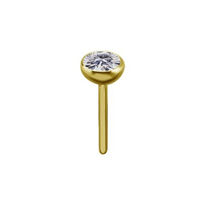 24k gold plated titanium internal threadless jewelled ball