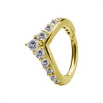 24k gold plated jewelled hinged segment clicker ring