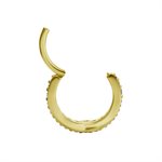 24k gold plated jewelled hinged segment clicker ring