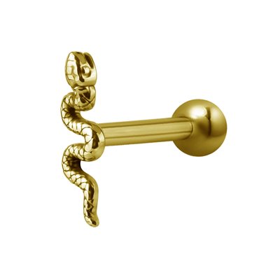 Barbell interne plaqué or 24k avec un serpent