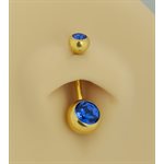 24k gold plated double jewelled navel banana