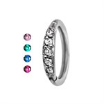 Jewelled hinged segment clicker ring