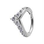 Jewelled hinged segment clicker ring