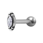 Jewelled one side internal barbell