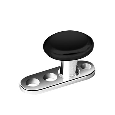 Titanium dermal anchor with black disc