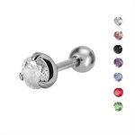 Micro barbell with cubic zirconia