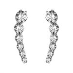 Jewelled crescent climber earstuds