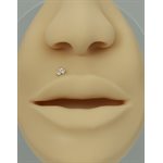 Labret push in en Bioplast avec trinité en or 18k et pierre