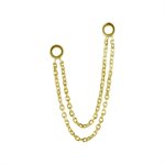 18k gold 2 connecting chains for clicker