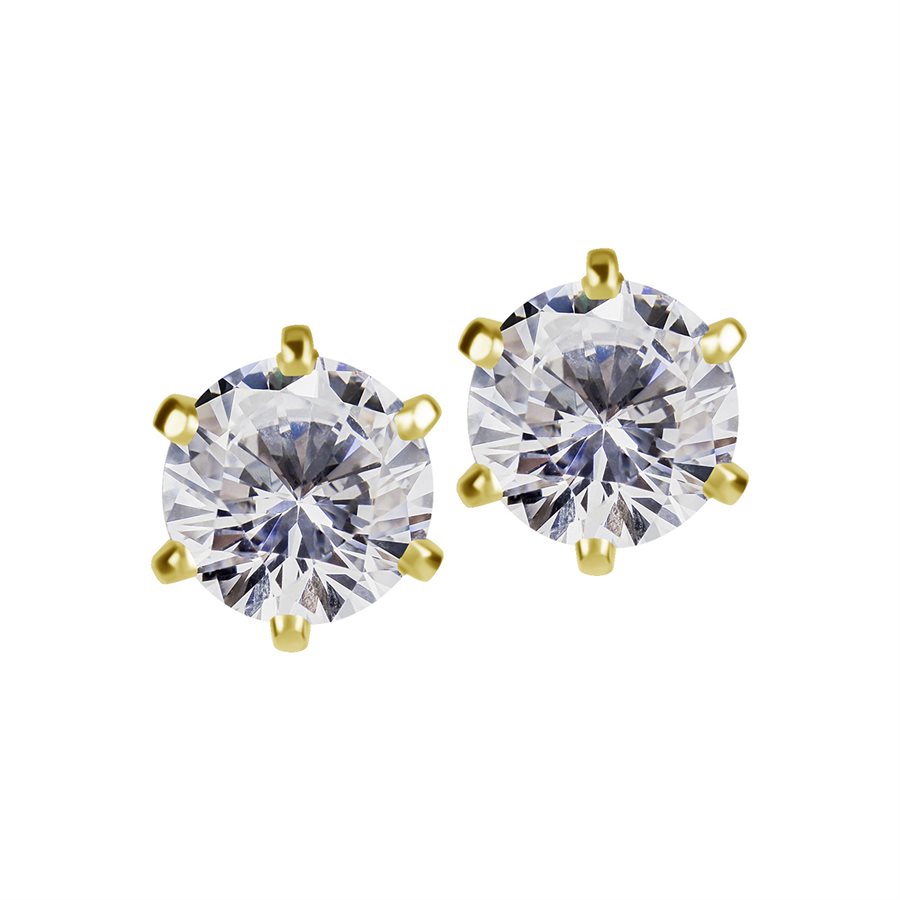 Boucle d'oreilles en or 18k avec zircon premium